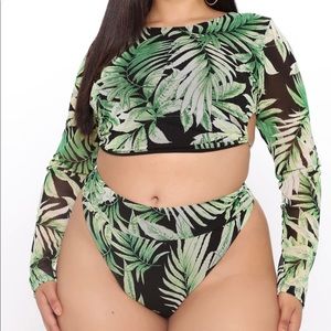 2 piece long sleeve bathing suit